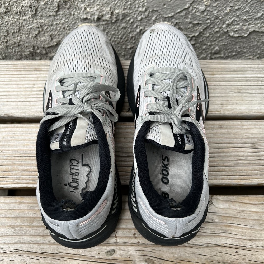 Brooks Shoes Women Size 7.5 Adrenaline GTS 22 Light Grey Running, Jogging - Picture 7 of 11